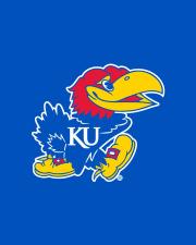 KU Jayhawk on a blue background